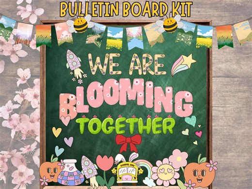 Spring Bulletin Board Kit April Decor: Printable March Classroom Decor, School Door Ideas Deroration PDF Digital Download - Etsy