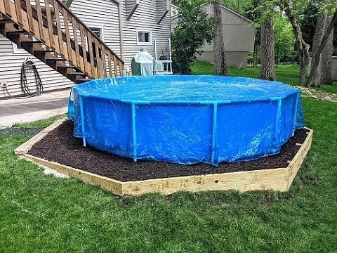 Building a pool platform on our uneven backyard