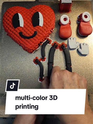 Rubber Hose Style Heart Character 3D Print Process