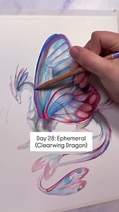 What Butterfly would you like to see as a dragon? Smaugust Day 28: Ephemeral For today’s dragon, I continued my butterfly/moth dragon series with a clearwing butterfly. I always think of butterflies as fleeting beauties who flit in and out of our garden in a flash! These clear wings are especially elusive, but when they land they have the most beautiful wings! Ps. Tomorrow is our first day of DragonCon! Come find us at booth 30 in the Art Show! #DragonArt #Smaugust #FantasyArt #Smaugust2025 #Sma