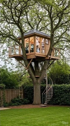 From Empty Tree to Luxury Treehouse – Incredible Backyard Transformation! 🌳🏡 #beforeafter