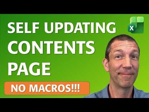 Create a Dynamic Excel Contents Page Without Macros