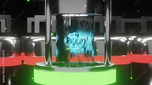 abstact object in test tubes 4K loop