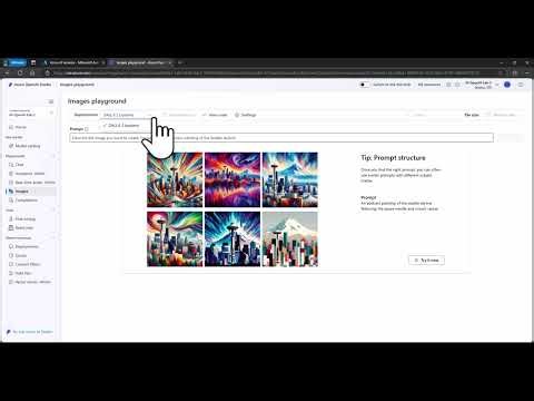 Utiliza el playground de Azure OpenAI para crear imagenes