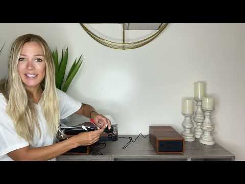 LP&No.1 Retro Bluetooth Record Player with Stereo External Speakers