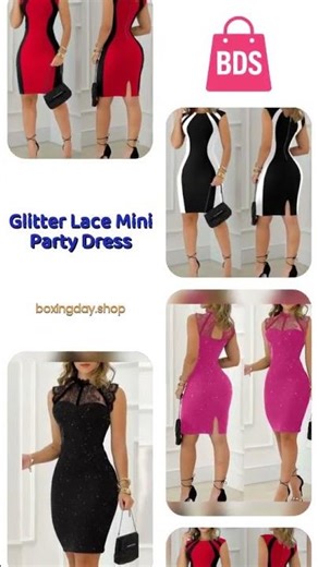 Glitter Lace Mini Party Dress