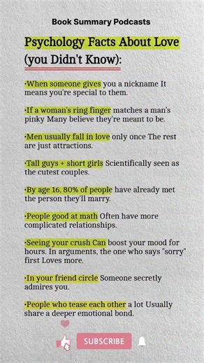 Phycology facts about love (you didn't know)