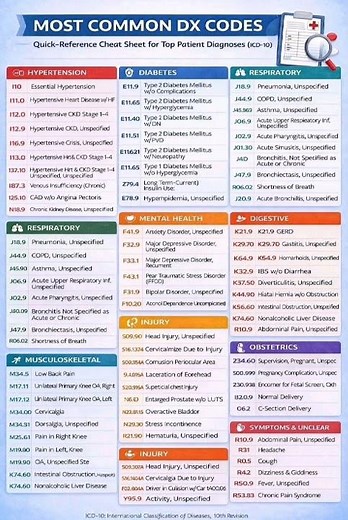 HCC most common diagnosis codes.