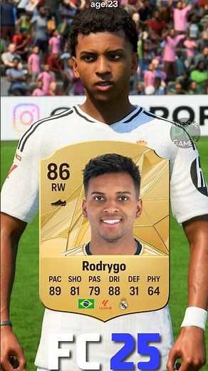 🇧🇷 RODRYGO fifa evolution (20-25) #eafc25 #fc25 #fifa #rodrygo #brazil #realmadrid