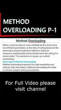 Method Overloading क्या होता हैं ? | What is Function Overloading ?