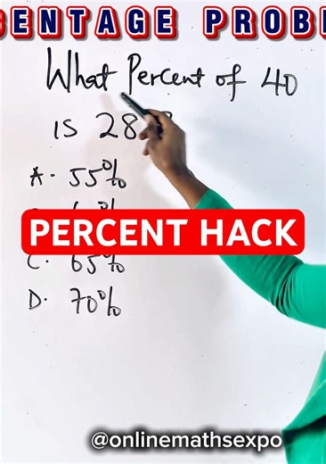 Percent Hack #viralmathshorts #vedicmaths