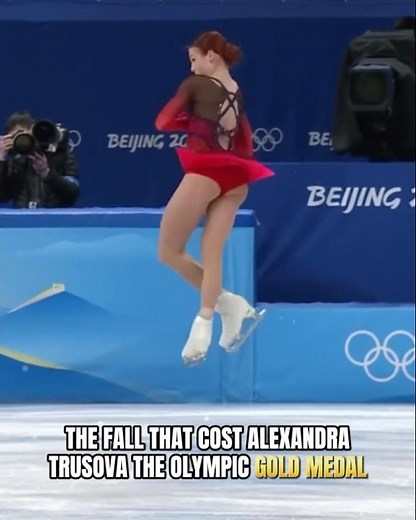 The fall that cost Alexandra Trusova the Olympic gold medal... 🥇