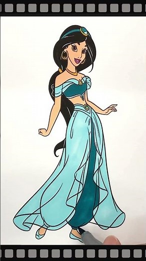 Coloring Jasmine（ジャスミン）｜Aladdin［Coloring book］ #ぬりえ #drawing