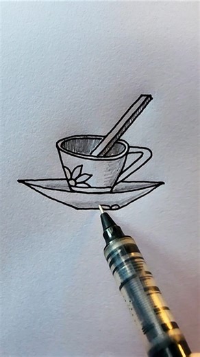 How to drawing tea cup #easydrawing #teacupdrawing