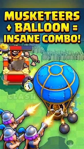 Three Musketeers + Balloon is UNSTOPPABLE! ⚔️🔥 #clashroyale