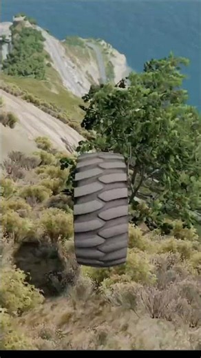 Giant Tractor Tire vs Giant Cliff - BeamNG.drive