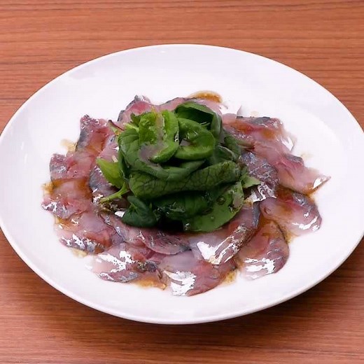 おもてなしにもおすすめ！ アジのカルパッチョ(わさび醤油風味)のレシピ動画・作り方 | デリッシュキッチン