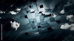 Shattered Reality This abstract visual effect explores the concept of nonlinear by portraying a fragmented and shattered reality. The visuals could consist of fragmented geometric shapes