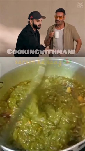 Ajay devgan mom's special saag recipe #shortsfeed#food #ytshorts #cooking #shorts #ytshortsindia #yt