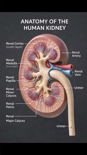 Anatomy of Human Kidney | Structure of Kidney | Diagram of Kidney