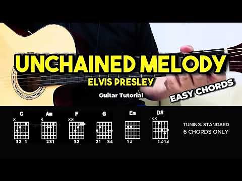 Unchained Melody - Elvis Presley | Easy Guitar Tutorial For Beginners (CHORDS & LYRICS)