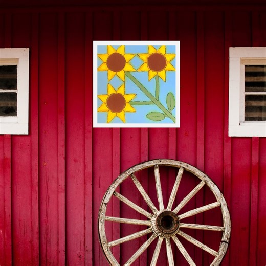 Sunflower Barn Quilt Pattern: Digital SVG Printable PDF Bundle - Etsy