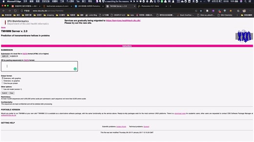 蛋白跨膜结构工具——TMHMM