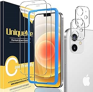 UniqueMe for iPhone 15 Pro Max Screen Protector - [Military Grade Shatterproof & 9H+ Hardness] Screen Protector 15 Pro Max Tempered Glass Full Coverage Protection, Easy Installation, 2 Packs