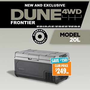 NEW Frontier Fridge/Freezers by Dune 4WD are your go to solution for all affordable & reliable cooling. Save up to $200 across the 20L, 30L and 50L models - perfect for keeping your drinks icy cold on any adventure! | Anaconda Stores