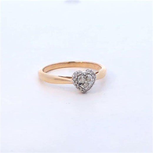 10K Yellow Gold 1/10 Diamond Heart and Halo Promise Ring