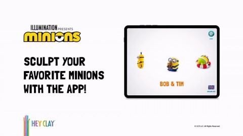 Fat Brain Toys Hey Clay Minions, Air Dry Clay Kit with Interactive App for Kids & Tweens, Modeling Clay and Crafts Set for Kids Ages 5 to 11