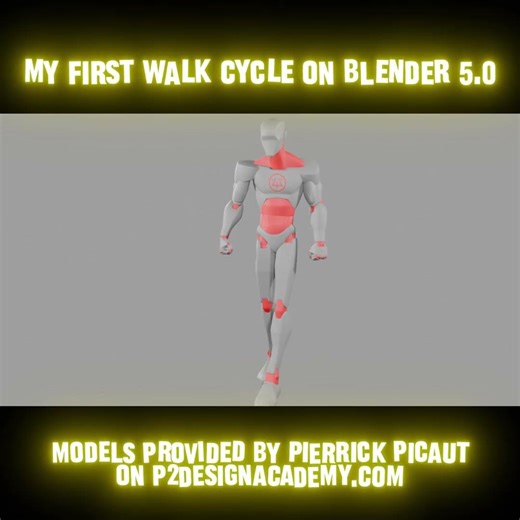 Walk Cycle on Blender 5.0! #animation #smallyoutuber #beachballproductions #fyp #blender