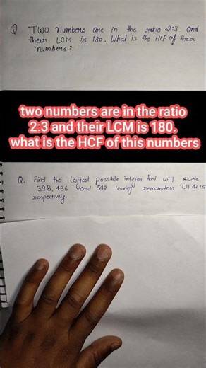 “Ratio 2:3 and LCM = 180 | Find HCF in Seconds 🔥 | Class 10 Maths”