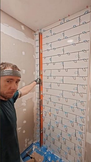 Perfect subway tile shower install start to finish #ASMR #DIY #Satisfying