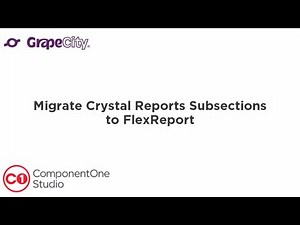 Crystal Reports SubSections Migration