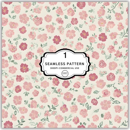 Seamless Flower Digital Pattern, Pastel Wildflower Design, Digital Download - Etsy