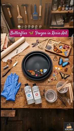 Butterflies 🦋 Frozen in Resin Art. #asmr #shorts #tranding #music