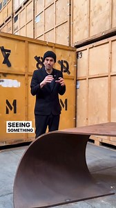 Paul Cocksedge's ‘Poised' table (2014) was the winner of the Best Contemporary Design Moët Hennessy PAD Prize. 'Poised' embodies the elegance and amenability of paper. Half a ton in weight, the steel table appears improbable upon investigation. Intensive calculations into gravity, mass, and equilibrium mean the work is perfectly weighted and stable in spite of appearing ready to topple. Cocksedge has exhibited his work in the past at galleries such as the The Old Royal Navy College and CARPENTER