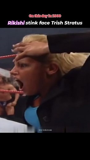 WWE Locker Room | On this day in 2000, Rikishi gives Trish Stratus a Stinkface on WWF RAW. 📢 Follow @wwe.lockerroom for more such Wrestling contents ✅️... | Instagram