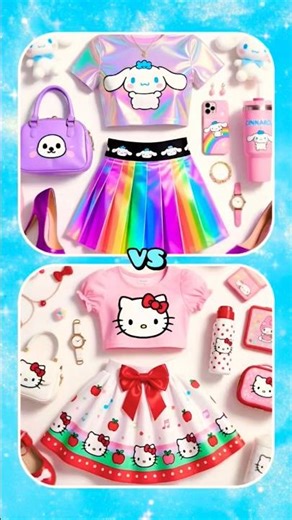 Cinnamoroll 💙 And Hello Kitty 🩷 Lisa Or Lena #tiktok #pink #blue #cinnamoroll #hellokitty #shorts