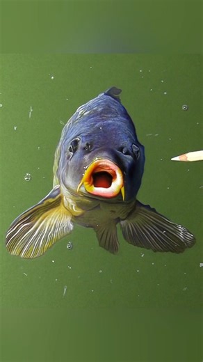 Carp on green paper #drawing #art