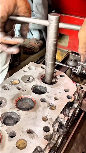 Engine Valve Seat Cutting Like A Pro! #shortsfeed #mechanic #toyota #enginerebuild #viral