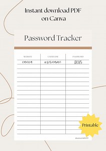 Printable Password Tracker | Digital Password Log for Easy Organization - Etsy Australia
