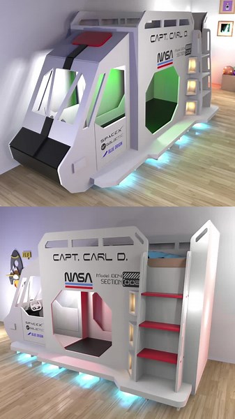 Rocket Shuttle Space Ship Bed Plans for Kids