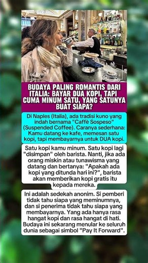 Tradisi Unik di Italia: Bayar 2 Kopi, Minum 1