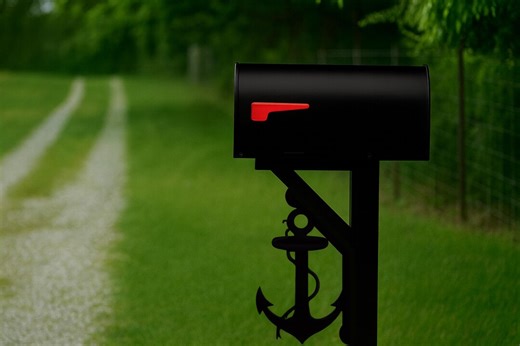 Anchor Mailbox Bracket, Coastal Mailbox Decor, Nautical Outdoor PVC Yard Art, Beach House Mailbox Post Accent - Etsy