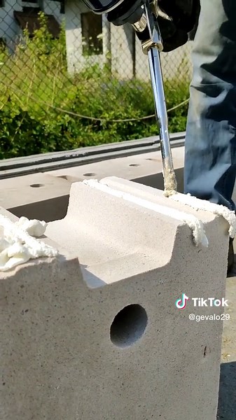 Injecting Foam into Concrete Blocks: Construction Process