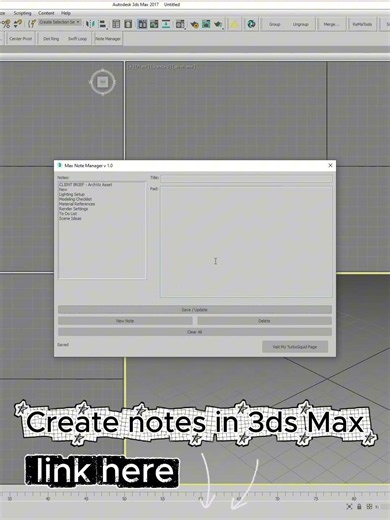 Max Note Manager max script #script #maxscript #3dmax #vray #autodesk #modeling #cgi