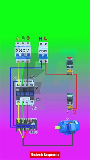 How to Wire a Self Latching Motor Starter with StartStop Buttons #shots