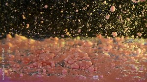 alien planet liquid surface with oil and color loops and swooshes at angle with bubble and debris fallout 60fps